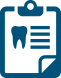 Blue dental clipboard icon