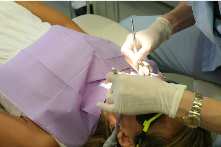 patient undergoing root canal surgery
