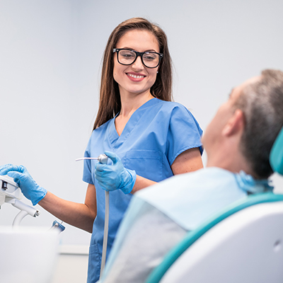 dentist with patient