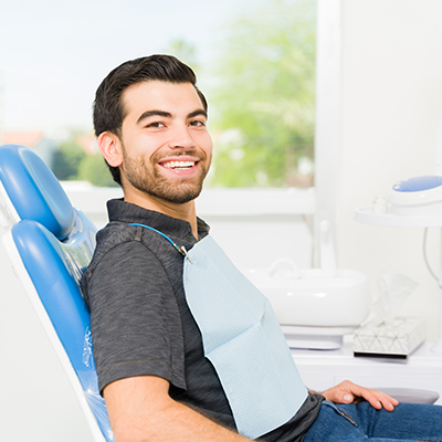 man at the dentist